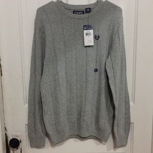 NWT CHAPS men’s grey knit sweater size small